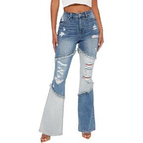 BessCops Women's Boyfriend Jeans Stretchy Ripped Distressed Denim Mom Jean Pants