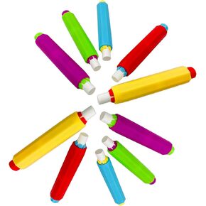 Chalk Holder, 10 Pcs White Chalk Colorful Chalk Sticks, Adjustable Chalk Holder Plastic Chalk Holders for School Office Home
