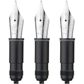 Asvine 3 PCS Fountain Pen Replaced Nib for P36, P50, P80, and V200 Series, Silver #6 EF/F/M Nib Set