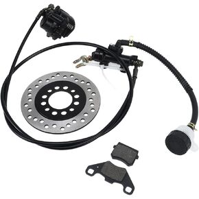 Disc Brake Kit, Hydraulic Disc Brake Kit Brake Pad Disk Rotor Replacement Brake Caliper Pad Disk Rotor Assembly for 50cc 110cc 125cc 150cc 200cc 250cc Dirt Bike Quad ATV Kart
