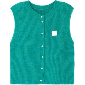 Women Y2K Knit Vest Vintage Casual Sleeveless Button Down Knitted Basic Tank Tops Sweater Top Blouse Streetwear