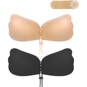 2024 Newest Super Sticky Strapless Bra Adhesive Push Up Bras Invisible Reusable Lift Up Bra 2 Pairs