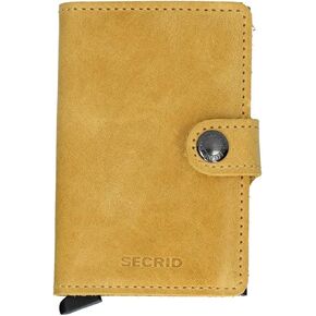 SECRID - Mini wallet Genuine Leather RFID Safe Card Case for max 12 cards (Ochre)