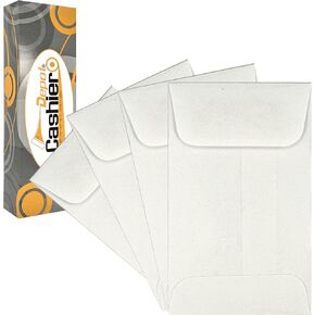 500 Cashier Depot #1 Coin Envelopes, 2 1/4" X 3 1/2", Sturdy 24lb. White Paper, Gum Flap (500 Envelopes.)