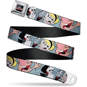 Warner Bros. Animation Belt, Seatbelt Buckle Belt, The Grim Adventures of Billy and Mandy Group Pose Gray, Adjustable