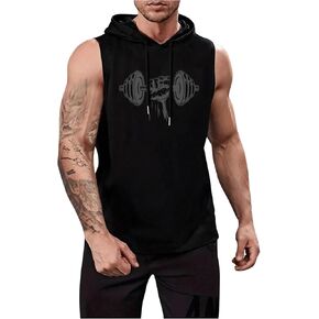 SOLY HUX Men's Graphic Hoodie Tank Top Sleeveless Drawstring Summer Casual Shirts