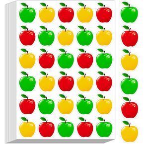 600Pcs Apple Stickers for Kids, Red Apple Stickers, Small Apple Stickers for Teachers Reward Classroom Decor School Incentives Classroom Awards Decorations