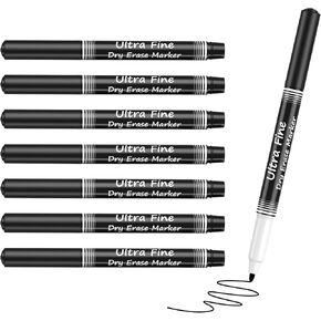 MaxGear Dry Erase Markers, Black Ultra Fine Dry Erase Markers, Black Ultra Fine Tip Dry Erase Markers, Extra Ultra Fine Point Dry Erase Marker, Ultra Fine Tip Marker, Dry Erase Markers Office, 8 Count