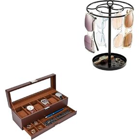 ProCase Watch Box Bundle with Large Capacity Sunglass Storage