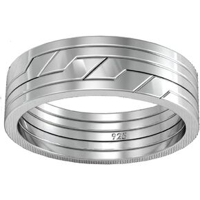 5 Band Chain design 925 Sterling Silver Turkish puzzle ring, 18K Gold plated Yellow color or Silver color Braided Knot interlocking ring