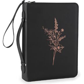 Bible Cover Cases for Women PU Leather Bible Carrying Cases Bible Study Supplies with Detachable Wrist Strap