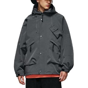 Jacket for Men Soft Shell Lightweight Waterproof Hooded Coat for Outdoor Hiking