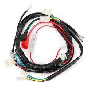 Electric Engine Start Harness, Electronic Engine Initiate Wiring Loom Harness Pit Bike Motorcycle ATV Quad Wire Loom Complete Cables Fits for Engine 47cc 49cc 50cc 70cc 90cc 110cc 125cc