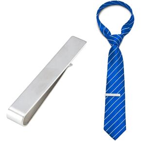 مشبك شريط ربط فضي مقاس 1.9 بوصة للرجال، شريط ربطة عنق رائع لبدلة العمل ذات سطح أملس، دبوس مشبك ربطة عنق من الساتان هدية للأب الزوج والأخ لمناسبة العمل المهمة والذكرى السنوية للزفاف in Kuwait