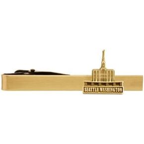 Ringmasters LDS Seattle Washington Temple Gold Steel Tie Bar - Tie Clip - Priesthood Gift, LDS Missionary, Tie Clip