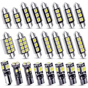 23PCS Can-Bus Error Free LED SMD Bulbs Kit Car LED Interior Light Bulb Festoon BA9S Canbus T10 C5W Xenon for Car Interior Door Courtesy Instrument Panel Side Lights
