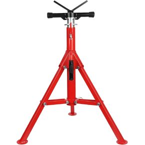 Heavy-Duty Pipe Stand Adjustable Folding Pipe Jack Stand | Robust Steel Construction, 2500 lbs Load Capacity | V Head Pipe Jack Stands for Welding, Automotive, Construction Projects