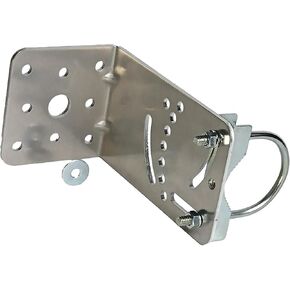 Antenna Bracket Mount for Antenna Pole Clamp with V Jaw Block U Bolt Adjustable for Outdoor Antenna Pole to a Wall or Building Roof. (Aluminum Bracket Mount)