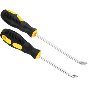 PATIKIL Upholstery Staple Remover, 4" Curved 6" Curved Construction Staple Puller Staple Nail Tack Tool for Furniture Wooden Floor Photo Frame, Yellow