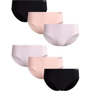 Reebok Women's Hipster Briefs - 6 Pack Stretch Performance Breathable Hipster Panties - Seamless Underwear for Women (S-XL), Size Small, Orchid Hush/Lotus/Black