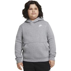 Nike Kids Boy's Club Pullover Hoodie (Big Kids) Carbon Heather SM (8 Big Kids)