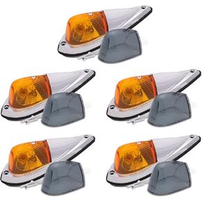 7.8 بوصة مصباح سقف علوي من العنبر على شكل دمعة + مجموعة عدسات مدخنة متوافقة مع مقطورة شاحنة Kenworth/Peterbilt/Freightliner/Mack/Western Star (5 قطع) in Kuwait