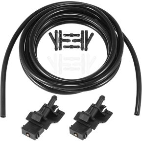 ACROPIX Front Windshield Washer Hose Kit Fit for Toyota 4Runner with 3 Meter Washer Fluid Hose 12 Pcs Hose Connectors - Pack of 15 Black