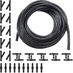 30 PCS Car Windshield Washer Hose, 30 PCS Vehicle Water Pump Connector, Soft Durable Glass Cleaning Tools, Universal 13Ft Automotive Washer Hose Kit for Truck SUV Car (Black)