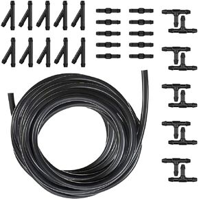 30 PCS Car Windshield Washer Hose Kit, 13.12Ft Windshield Fluid Tubing Washer Fluid Hose with I/Y/T Type Hose Connectors, Auxiliary Cleaning Accessories, Suitable for Most Cars (Black)