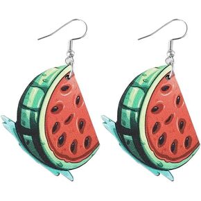 Zian Summer Fruit Earrings Cute Lemon Earrings Watermelon Earrings Pineapple Earrings Cherry Earrings Beach Cute Food Earrings