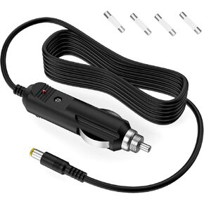 VHBW DC 8 mm Car Charger Compatible with BLUETTI Car Charging Cable EB3A EB70 EB70S Portable Power Station Cigarette Lighter DC Adapter 10 Feet