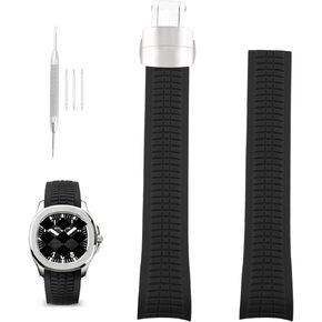 Compatible for 21mm Patek Philippe Aquanaut PP 5164A 5165 5167A 5167R 5168 5968 5267 200A-010 Rubber Watch Band Replacement for men Silicone Wirstband Strap women Bracelet
