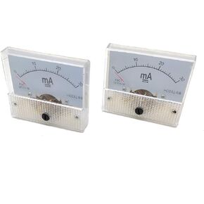 Addlike Analog Meters,Ammeter Module,Fine Tuning DC 0-30ma Current Analog Panel Meter,Ammeter Tester,2.5x2.2x2.2"(LxWxH),Pack of 2