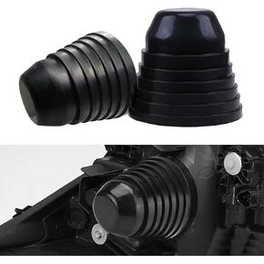 2 PCS H4 Car Light High Temperature Resistant Flame Retardant Dust Cover, Silicone Rubber Ring Waterproof Seal Extended Rear Cover, Automotive Lamp Protection Accessories (Black)