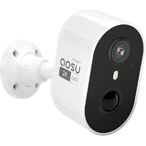 AOSU 2K Security Cameras Wireless Outdoor, Battery Powered for Home Security Cameras with PIR Human Motion Detection, Full-Color Night Vision, Spotlight & Siren, 2-Way Audio, 2.4GHz WiFi, Waterproof