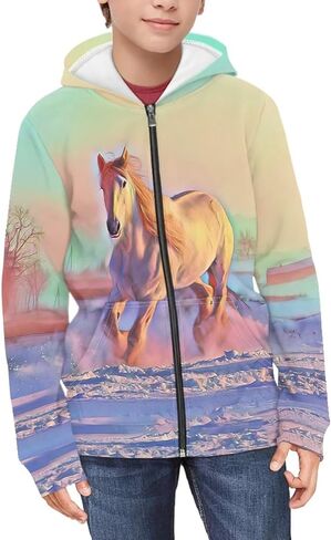 Girls Zip Up Hoodies Size 6-16 Y Fashion Hoodies & Sweatshirts for Teen Girls Boys with Pockets in Saudi Arabia