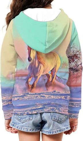 Girls Zip Up Hoodies Size 6-16 Y Fashion Hoodies & Sweatshirts for Teen Girls Boys with Pockets in Saudi Arabia