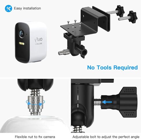 Gutter Mount for eufyCam 2C/2C Pro/3C/for Arlo Essential/Pro 5S/Pro 3/Ultra 2 and More Security Camera with Standard 1/4'' Screw (White, 2 Pack) in Saudi Arabia