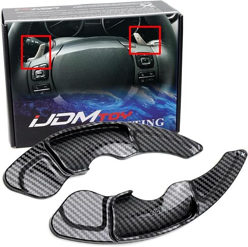iJDMTOY Twill-Weave Carbon Fiber Pattern Style Larger Paddle Shifter Extensions Compatible with Lexus IS250 IS300 IS350 RC300 RC350 NX200t NX300 CT200h, etc in Saudi Arabia