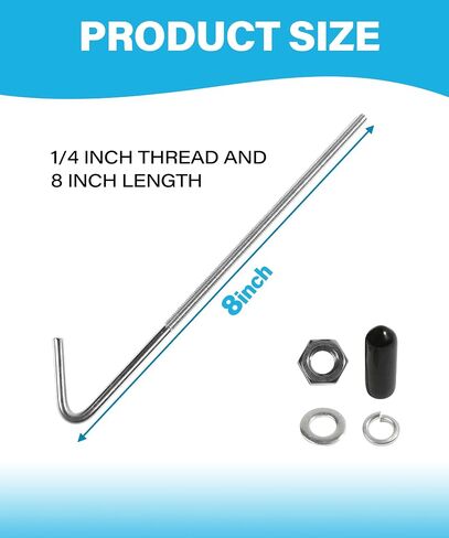 Battery Hold Down Bracket,18-8 Stainless Steel J Hook Battery Hold Down Bolts,Universal J Bolt Battery Hold Down Kit for Hold Down and Secure the Battery of Car Truck SUV Battery (10inch) in Saudi Arabia