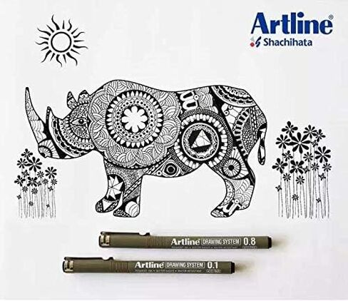 أقلام رسم فنية سوداء من Artline - درجة معمارية ممتازة - عبوة 9 in Saudi Arabia