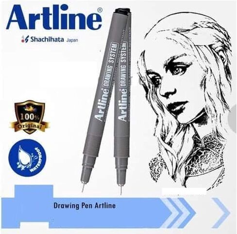 أقلام رسم فنية سوداء من Artline - درجة معمارية ممتازة - عبوة 9 in Saudi Arabia