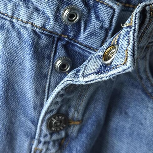 KIDSCOOL SPACE Girls' Wide-Leg Jeans,3 Buttons Front Elastic Band InsideSimple Design Flared Denim Pants in Saudi Arabia