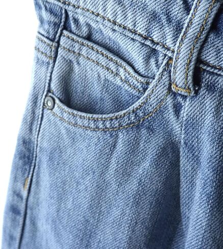 KIDSCOOL SPACE Girls' Wide-Leg Jeans,3 Buttons Front Elastic Band InsideSimple Design Flared Denim Pants in Saudi Arabia