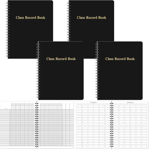 4 Pack Class Record Book for 10 Weeks, 35 Names, 8.5" x 11" Teacher Grade Book Attendance Book for Teachers Elementary Middle School Classroom(Black) in Saudi Arabia
