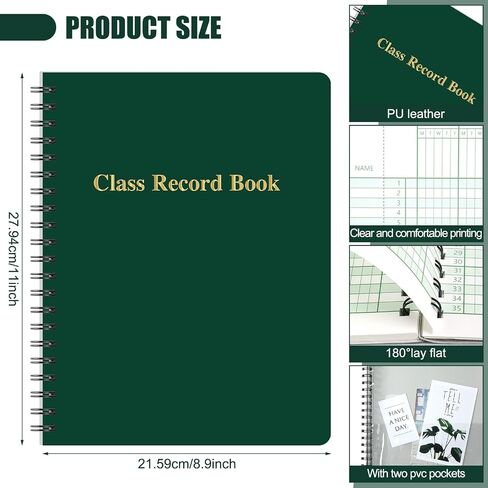 4 Pack Class Record Book for 10 Weeks, 35 Names, 8.5" x 11" Teacher Grade Book Attendance Book for Teachers Elementary Middle School Classroom(Black) in Saudi Arabia