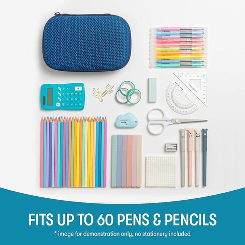 علبة أقلام رصاص شبكية من ZIPIT | مقلمة للمدرسة | حقيبة منظم للأقلام | حافظة أقلام سعة كبيرة للأولاد (أزرق) in Kuwait