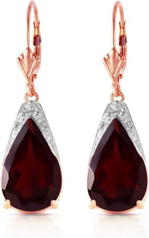 أقراط Galaxy Gold GG 10 قيراط من الذهب الوردي عيار 14 قيراط من العقيق الطبيعي in Kuwait