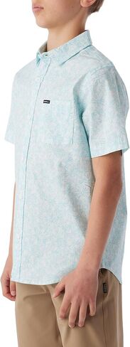 O'NEILL Boy's Short Sleeve Button-Up Shirt - Casual Tropical Print Button-Down Shirt with Collar in Saudi Arabia