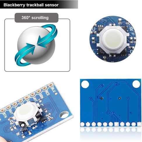 مستشعر عصا التحكم BlackBerry Trackball Breakout Board ICSH044A وحدة كرة التتبع 360 درجة 2.5 فولت ~ 5.25 فولت مستشعرات تأثير القاعة مع كابل توصيل قطع غيار كرة التتبع، لاردوينو in Saudi Arabia